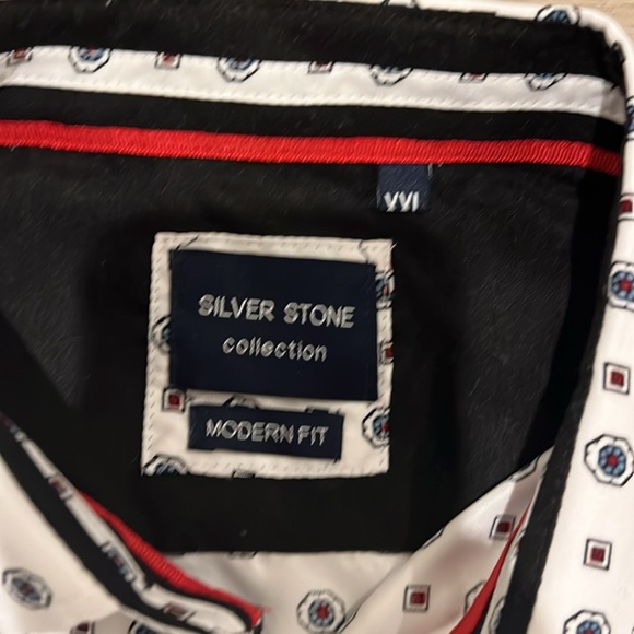 Silver Stone Geo Collection Men Modern Fit Button Down Long Sleeve Size XL - Picture 4 of 6